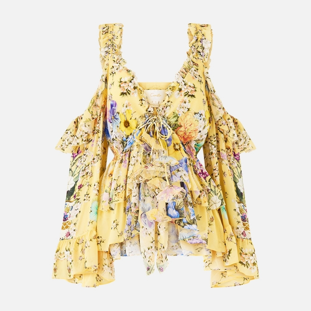 Camilla cold shoulder ruffle top - Picture 6 of 15